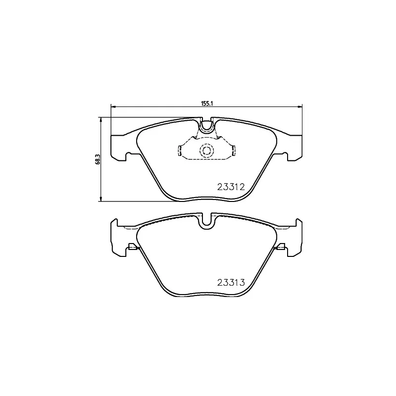 Jeu de 4 plaquettes de frein avant HELLA 8DB 355 015-391 - Visuel 1