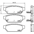 HELLA 8DB 355 016-701 - Jeu de 4 plaquettes de frein arrière