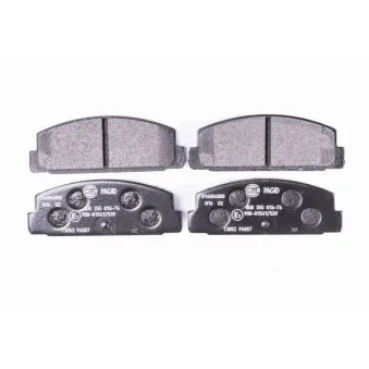 Jeu de 4 plaquettes de frein arrière HELLA OEM geyt2643z