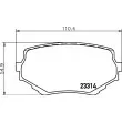 HELLA 8DB 355 017-181 - Jeu de 4 plaquettes de frein avant