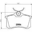 HELLA 8DB 355 018-111 - Jeu de 4 plaquettes de frein arrière