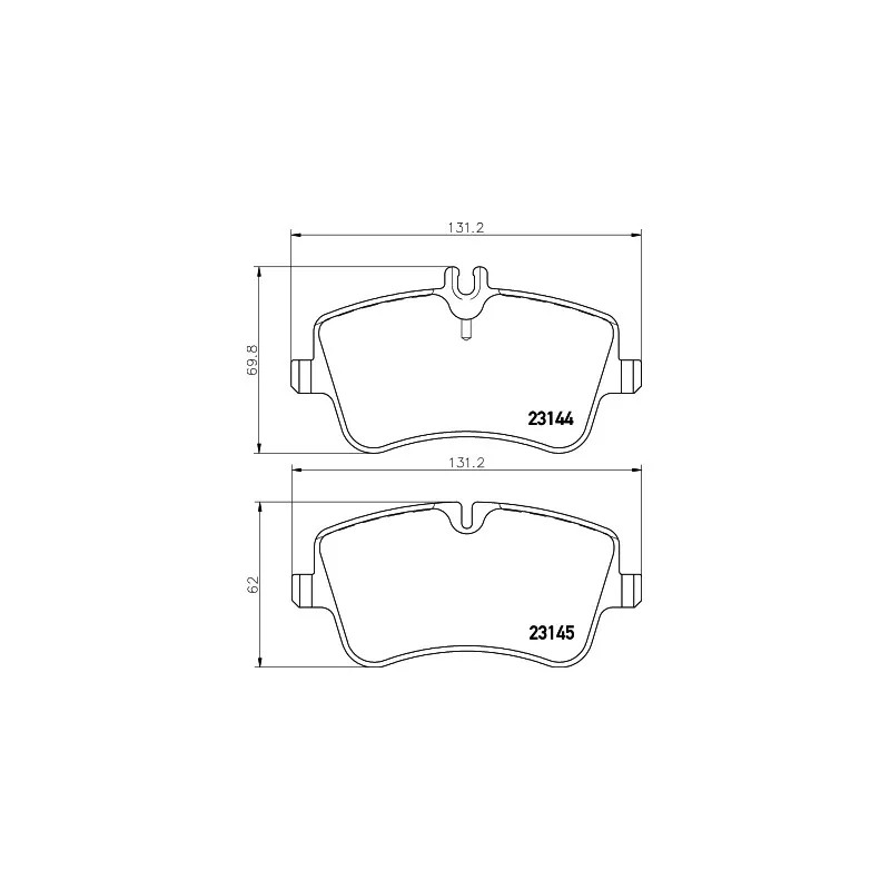 Jeu de 4 plaquettes de frein avant HELLA 8DB 355 018-351 - Visuel 1