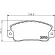HELLA 8DB 355 018-991 - Jeu de 4 plaquettes de frein avant