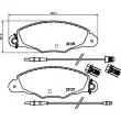 HELLA 8DB 355 019-331 - Jeu de 4 plaquettes de frein avant