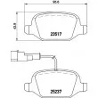 HELLA 8DB 355 019-961 - Jeu de 4 plaquettes de frein arrière