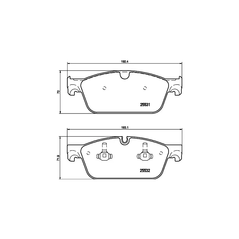 Jeu de 4 plaquettes de frein avant HELLA 8DB 355 020-141 - Visuel 1
