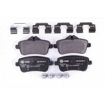 Jeu de 4 plaquettes de frein arrière HELLA OEM 0004206504