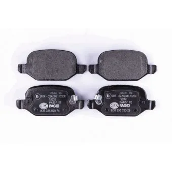 Jeu de 4 plaquettes de frein arrière HELLA OEM 77366456