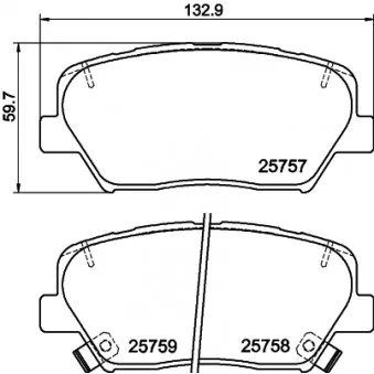 Jeu de 4 plaquettes de frein avant HELLA OEM 58101B1A00
