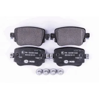 Jeu de 4 plaquettes de frein arrière HELLA OEM 8U0698451F
