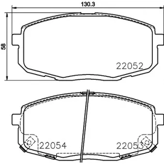 Jeu de 4 plaquettes de frein avant HELLA OEM 58101J9A55