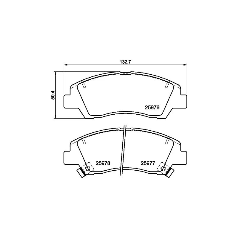 Jeu de 4 plaquettes de frein avant HELLA 8DB 355 023-001 - Visuel 1