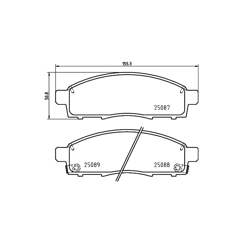 Jeu de 4 plaquettes de frein avant HELLA 8DB 355 023-401 - Visuel 1