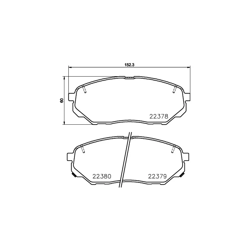 Jeu de 4 plaquettes de frein avant HELLA 8DB 355 024-901 - Visuel 1