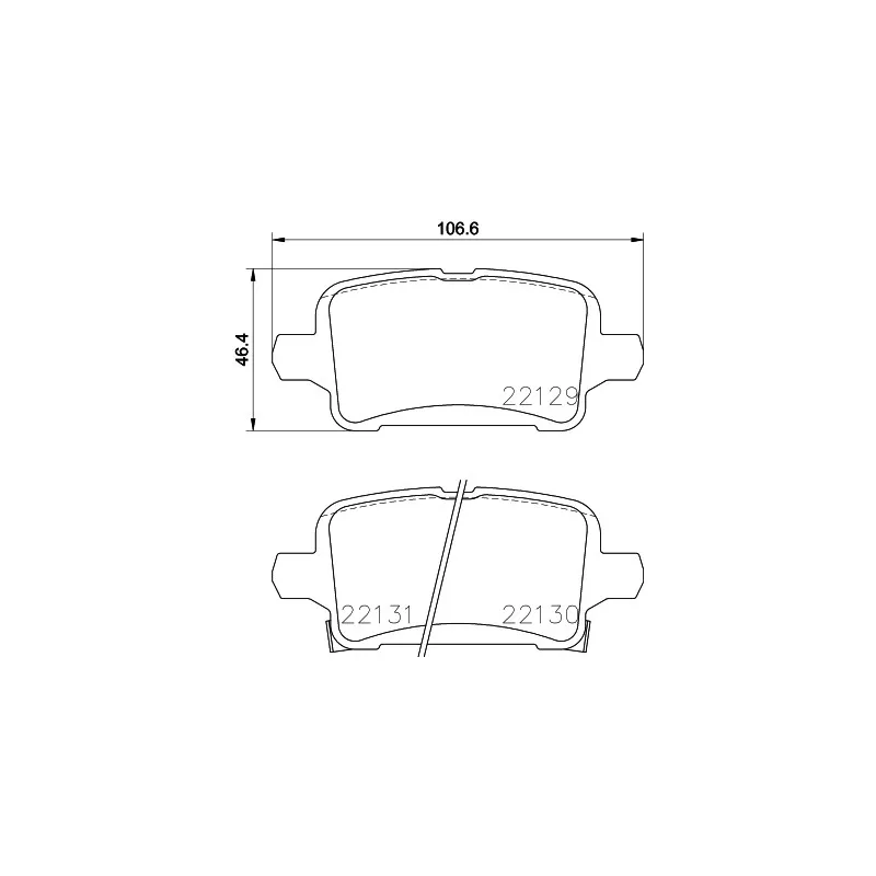 Jeu de 4 plaquettes de frein arrière HELLA 8DB 355 024-911 - Visuel 1