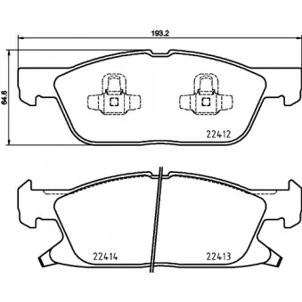 Jeu de 4 plaquettes de frein avant HELLA OEM 5301453