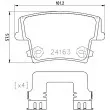 HELLA 8DB 355 025-051 - Jeu de 4 plaquettes de frein arrière