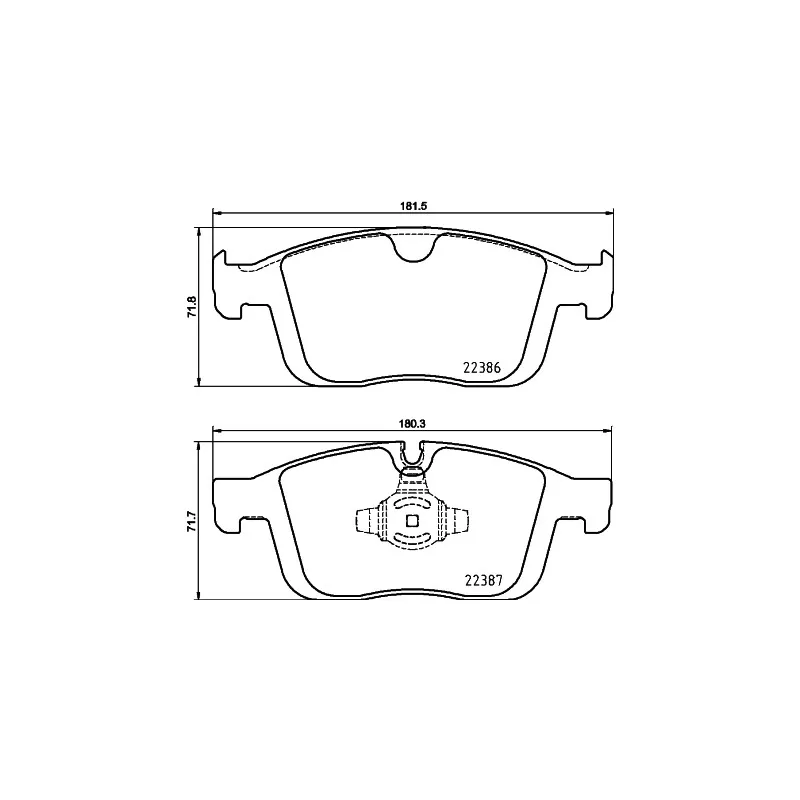 Jeu de 4 plaquettes de frein avant HELLA 8DB 355 025-261 - Visuel 1