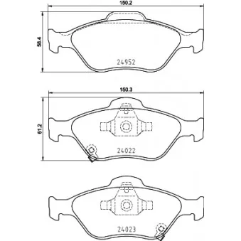 Jeu de 4 plaquettes de frein avant HELLA OEM 044650D120