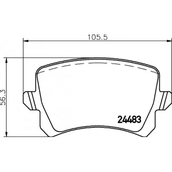 Jeu de 4 plaquettes de frein arrière HELLA OEM 1KD698451A