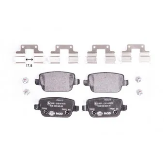 Jeu de 4 plaquettes de frein arrière HELLA OEM lr003655