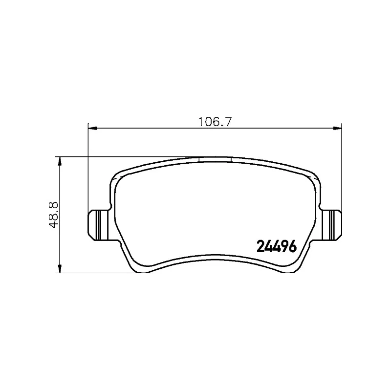 Jeu de 4 plaquettes de frein arrière HELLA 8DB 355 025-401 - Visuel 1