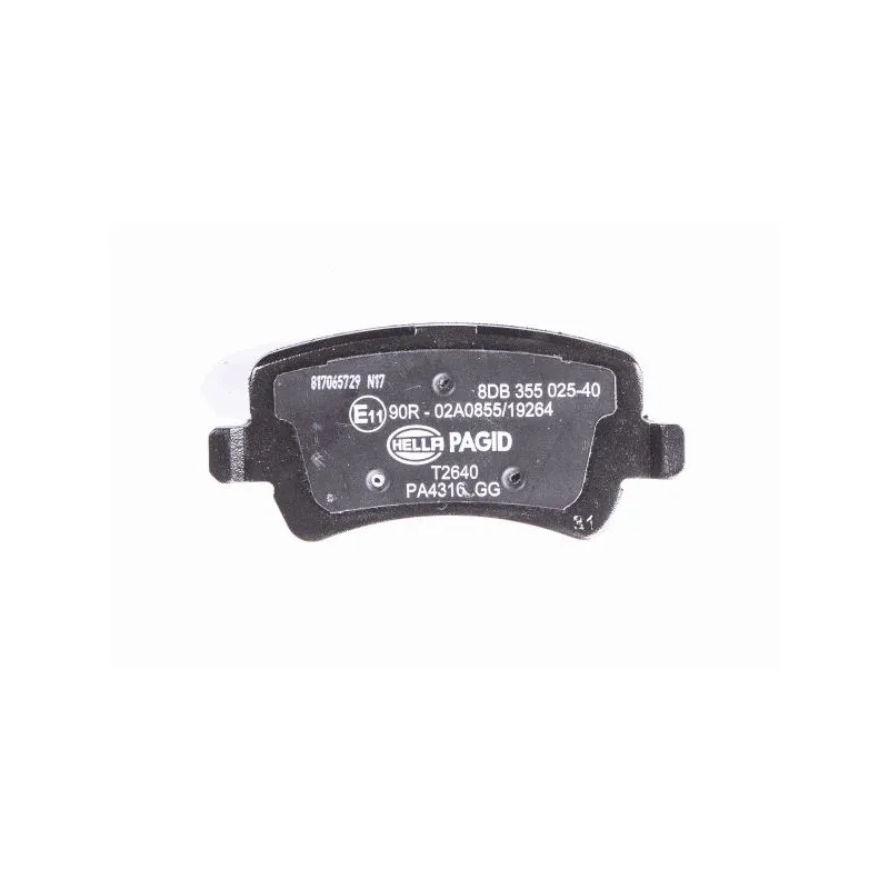 Jeu de 4 plaquettes de frein arrière HELLA 8DB 355 025-401 - Visuel 2