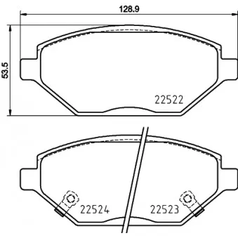 Jeu de 4 plaquettes de frein avant HELLA OEM 1605325