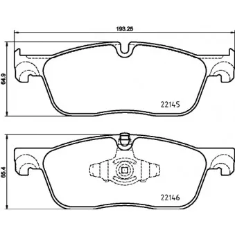Jeu de 4 plaquettes de frein avant HELLA OEM LR160435