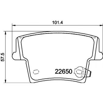 HELLA 8DB 355 025-961 - Jeu de 4 plaquettes de frein arrière