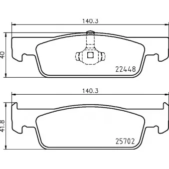 Jeu de 4 plaquettes de frein avant HELLA OEM 410600222R