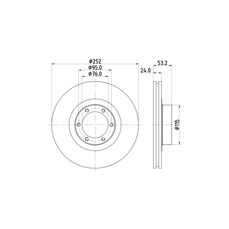 Jeu de 2 disques de frein avant HELLA 8DD 355 100-331 - Visuel 1