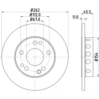Jeu de 2 disques de frein avant HELLA OEM 2014210812