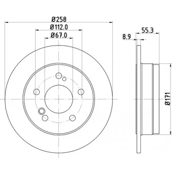 Jeu de 2 disques de frein arrière HELLA OEM 2014230912
