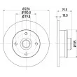 Jeu de 2 disques de frein arrière HELLA [8DD 355 101-661]