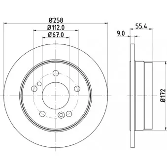 Jeu de 2 disques de frein arrière HELLA OEM A2024230012