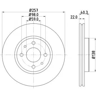 Jeu de 2 disques de frein avant HELLA OEM 4249L2
