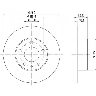 Jeu de 2 disques de frein avant HELLA OEM 1606308980