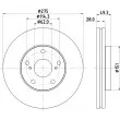 Jeu de 2 disques de frein avant HELLA [8DD 355 104-931]