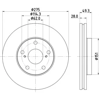 HELLA 8DD 355 104-931 - Jeu de 2 disques de frein avant
