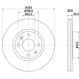 Jeu de 2 disques de frein avant HELLA OEM 4246L8