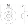 Jeu de 2 disques de frein arrière HELLA [8DD 355 105-271]