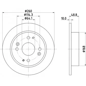 Jeu de 2 disques de frein arrière HELLA OEM 42510SM4950