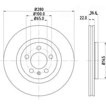 Jeu de 2 disques de frein avant HELLA OEM 1J0615301P