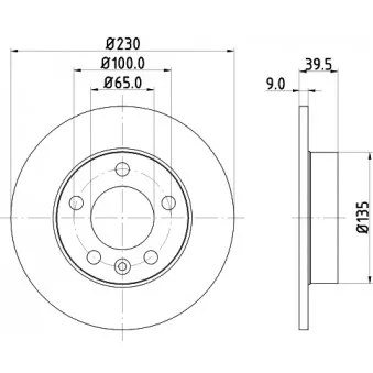 Jeu de 2 disques de frein arrière HELLA 8DD 355 105-411