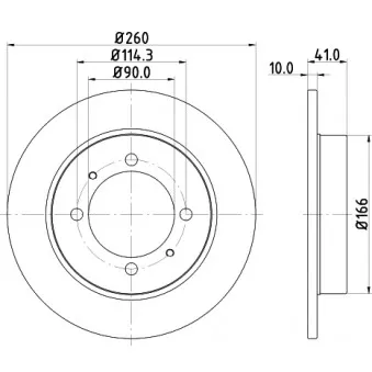 Jeu de 2 disques de frein arrière HELLA 8DD 355 105-471 pour VOLVO V40 1.8 Bi-Fuel - 120cv