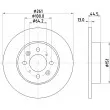 Jeu de 2 disques de frein avant HELLA [8DD 355 105-861]