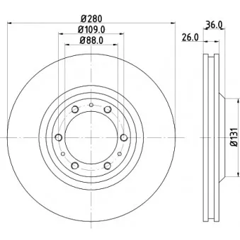 Jeu de 2 disques de frein avant HELLA OEM 8943754163