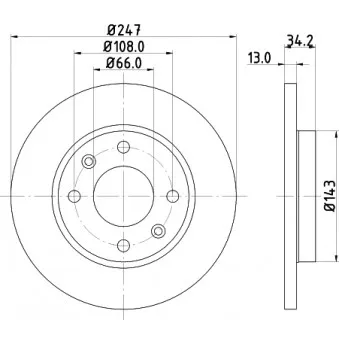 Jeu de 2 disques de frein avant HELLA OEM 4249A5