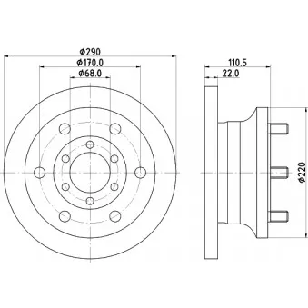 HELLA 8DD 355 106-361 - Jeu de 2 disques de frein avant